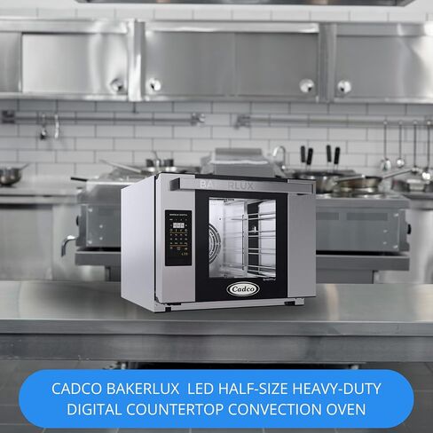 Cadco XAFT-04HS-LD Bakerlux LED فرن حراري تجاري رقمي نصف الحجم، 4 أرفف، ستانلس ستيل، 23-5/8 بوصة، 208/240 فولت، معتمد من NSF لاستخدام المطاعم وشاحنات الطعام in Saudi Arabia
