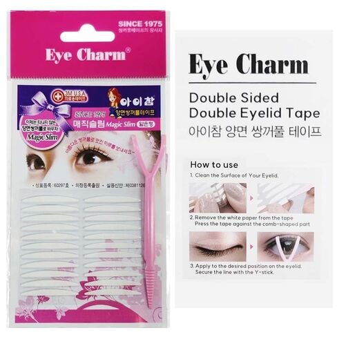 Magic Slim Double Eyelid Tape – Invisible Adhesive Strips for Hooded Monolid Correction – Authentic K-Beauty Tech Made in Korea 쌍꺼풀 테이프 (Double-Sided (Medium 4mm) - 180 Count) in Saudi Arabia