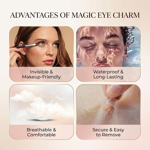 Magic Slim Double Eyelid Tape – Invisible Adhesive Strips for Hooded Monolid Correction – Authentic K-Beauty Tech Made in Korea 쌍꺼풀 테이프 (Double-Sided (Medium 4mm) - 180 Count) in Saudi Arabia