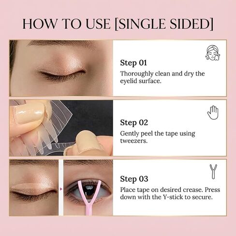 Magic Slim Double Eyelid Tape – Invisible Adhesive Strips for Hooded Monolid Correction – Authentic K-Beauty Tech Made in Korea 쌍꺼풀 테이프 (Double-Sided (Medium 4mm) - 180 Count) in Saudi Arabia