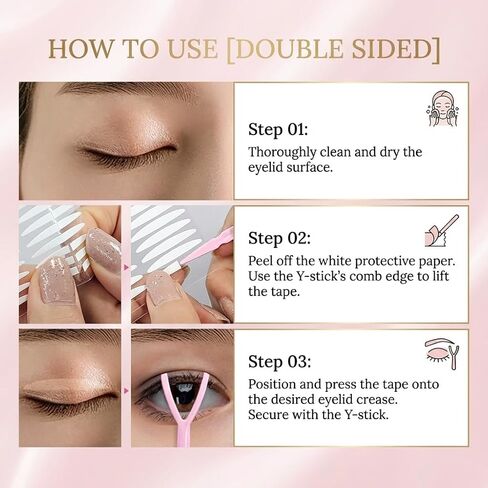 Magic Slim Double Eyelid Tape – Invisible Adhesive Strips for Hooded Monolid Correction – Authentic K-Beauty Tech Made in Korea 쌍꺼풀 테이프 (Double-Sided (Medium 4mm) - 180 Count) in Saudi Arabia