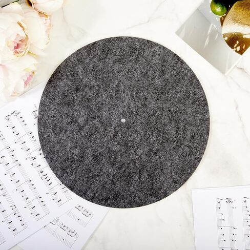 CRASPIRE 2Pcs Felt Turntable Mats Vinyl Record Pad Platter Mat 11.6 Inch Gray Anti Slip Anti Static Flat Round Disc Protective Wool Player Slipmat Mats for Damped Resonance Cleaner Audio Output Home in Kuwait