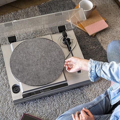 CRASPIRE 2Pcs Felt Turntable Mats Vinyl Record Pad Platter Mat 11.6 Inch Gray Anti Slip Anti Static Flat Round Disc Protective Wool Player Slipmat Mats for Damped Resonance Cleaner Audio Output Home in Kuwait