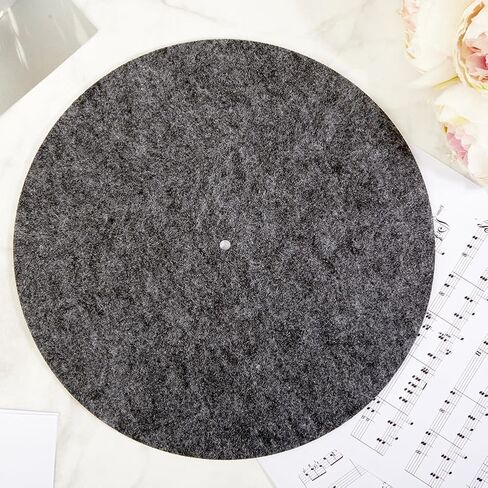 CRASPIRE 2Pcs Felt Turntable Mats Vinyl Record Pad Platter Mat 11.6 Inch Gray Anti Slip Anti Static Flat Round Disc Protective Wool Player Slipmat Mats for Damped Resonance Cleaner Audio Output Home in Kuwait