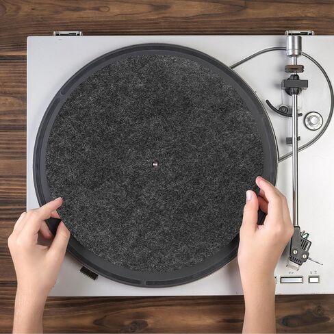Turntable Record Player Mat 12 Inch Felt Slipmat Anti-Slip Anti-Static Protective Platter Mat Vinyl Records Pad for Home Record Players, Gray in Kuwait