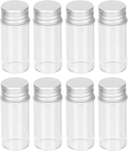 10Pcs Glass Screw-top Bottles with Aluminum Caps Medical Grade Sealed Vials for Essential Oils Cosmetic Liquids Transparent Reusable Sample Containers for Lab and Travel Use in Saudi Arabia
