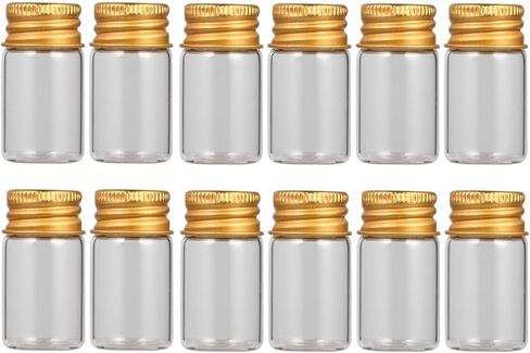 Glass Bottles with Aluminum Screw Caps Sealed Transparent Storage Vials for Ink Medicine and DIY Crafts Reusable Glass Containers with Smooth Surface Includes Plastic Box for in Saudi Arabia