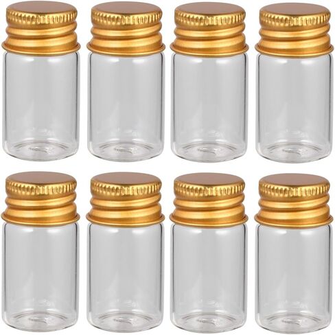 Glass Bottles with Aluminum Screw Caps Sealed Transparent Storage Vials for Ink Medicine and DIY Crafts Reusable Glass Containers with Smooth Surface Includes Plastic Box for in Saudi Arabia