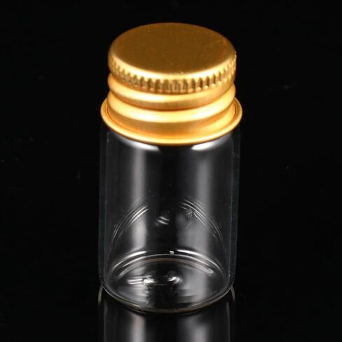 Glass Bottles with Aluminum Screw Caps Sealed Transparent Storage Vials for Ink Medicine and DIY Crafts Reusable Glass Containers with Smooth Surface Includes Plastic Box for in Saudi Arabia