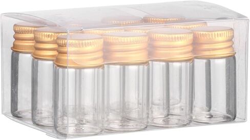 Glass Bottles with Aluminum Screw Caps Sealed Transparent Storage Vials for Ink Medicine and DIY Crafts Reusable Glass Containers with Smooth Surface Includes Plastic Box for in Saudi Arabia
