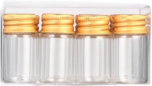 Glass Bottles with Aluminum Screw Caps Sealed Transparent Storage Vials for Ink Medicine and DIY Crafts Reusable Glass Containers with Smooth Surface Includes Plastic Box for in Saudi Arabia