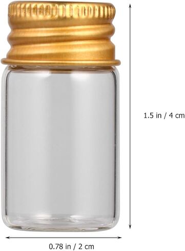 Glass Bottles with Aluminum Screw Caps Sealed Transparent Storage Vials for Ink Medicine and DIY Crafts Reusable Glass Containers with Smooth Surface Includes Plastic Box for in Saudi Arabia