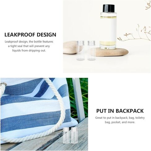 Garneck 10Pcs Mini Glass Ink Bottles with Aluminum Caps Medical Grade Reagent Storage Vials for Essential Oils Travel and Liquid Samples Leakproof and Lightweight Containers in Kuwait