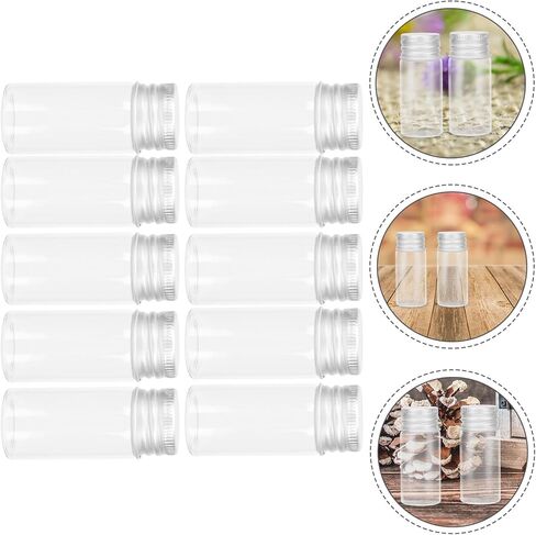 Garneck 10Pcs Mini Glass Ink Bottles with Aluminum Caps Medical Grade Reagent Storage Vials for Essential Oils Travel and Liquid Samples Leakproof and Lightweight Containers in Kuwait