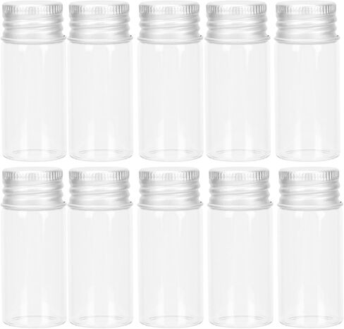 10Ml 10Pcs Mini Glass Essential Oil Bottles with Aluminum Screw Caps, Sealed Cosmetic Liquid Dispensers, Medical-Grade Vials for Sample Storage and Laboratory Use in Saudi Arabia