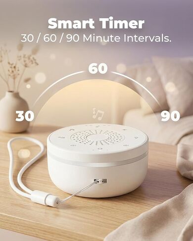 White Noise Sound Machine for Sleep, Portable White Noise Sound Machine with 30 Soothing Sounds, 3 Timers, Night Light, Memory Function for Baby Registry, Adults, Kids, Travel, Home, Office in Saudi Arabia