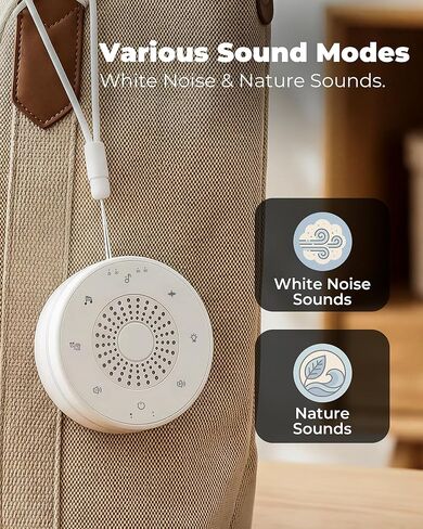 White Noise Sound Machine for Sleep, Portable White Noise Sound Machine with 30 Soothing Sounds, 3 Timers, Night Light, Memory Function for Baby Registry, Adults, Kids, Travel, Home, Office in Saudi Arabia