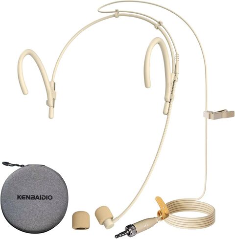 Headset Headworn Microphone Professional Dual Over-Ear Hanging Earset Condenser Mic Compatible with Shure Wireless System Bodypack Transmitter for Performance Theater, Mini XLR 4 Pin TA4F Plug in Saudi Arabia