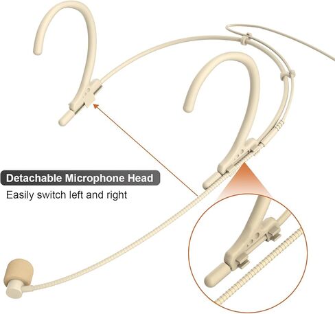 Headset Headworn Microphone Professional Dual Over-Ear Hanging Earset Condenser Mic Compatible with Shure Wireless System Bodypack Transmitter for Performance Theater, Mini XLR 4 Pin TA4F Plug in Saudi Arabia