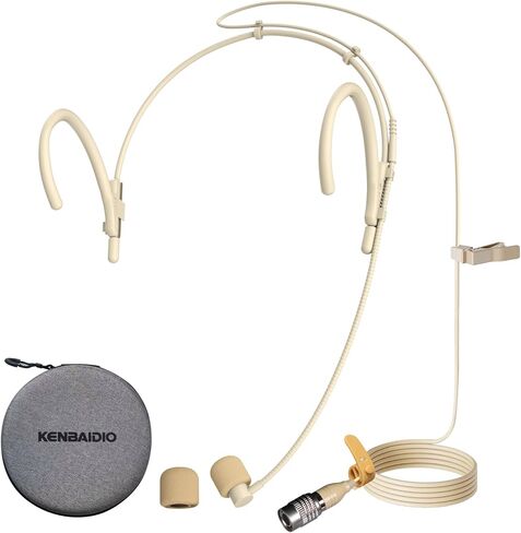Headset Headworn Microphone Professional Dual Over-Ear Hanging Earset Condenser Mic Compatible with Shure Wireless System Bodypack Transmitter for Performance Theater, Mini XLR 4 Pin TA4F Plug in Saudi Arabia