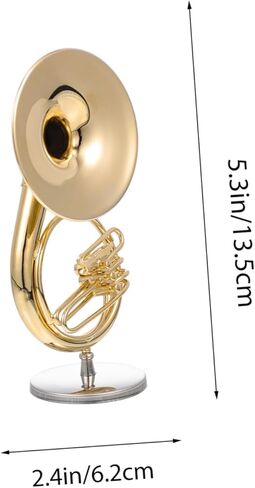Mini Sousaphone Model 13cm Stand and Case Instrument Decor for Music Lovers Realistic Simulation Desktop Ornament in Saudi Arabia