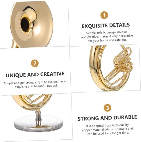 Mini Sousaphone Model 13cm Stand and Case Instrument Decor for Music Lovers Realistic Simulation Desktop Ornament in Saudi Arabia