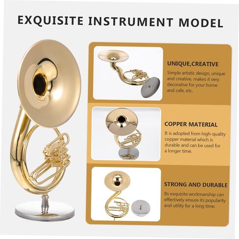 Mini Sousaphone Model 13cm Stand and Case Instrument Decor for Music Lovers Realistic Simulation Desktop Ornament in Saudi Arabia