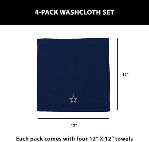 Northwest Dallas Cowboys NFL Team Logo Wash Cloth 4 Pack 12 x 12 Inches in Saudi Arabia