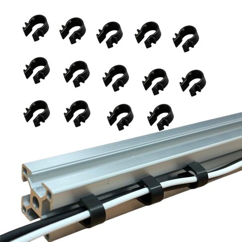 4040 Series Cable Clips, 20PCS T-Slot Aluminum Profile Accessories for EU Standard 4040 Aluminum Extrusion, Black Linear Rail Cord Organizer for 3D Printer Parts CNC DIY in Saudi Arabia