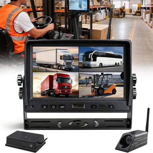 HD 720P Wireless Camera with 7-inch Display, Supports Video Recording, for Forklift Safety Loading and unloading Monitoring System, with Magnetic Bottom of The Camera in Kuwait