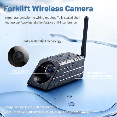 HD 720P Wireless Camera with 7-inch Display, Supports Video Recording, for Forklift Safety Loading and unloading Monitoring System, with Magnetic Bottom of The Camera in Kuwait