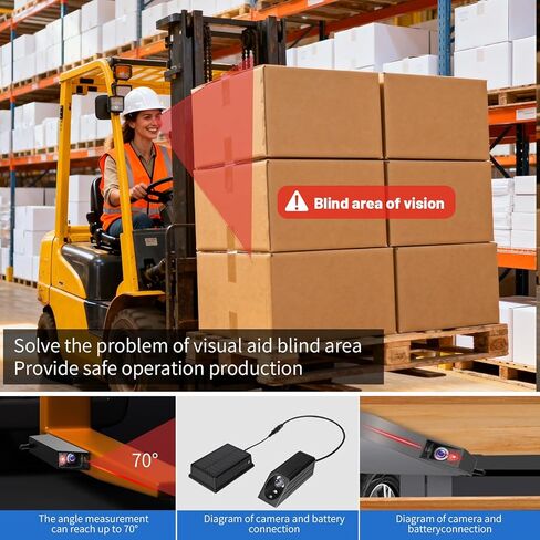 HD 720P Wireless Camera with 7-inch Display, Supports Video Recording, for Forklift Safety Loading and unloading Monitoring System, with Magnetic Bottom of The Camera in Kuwait