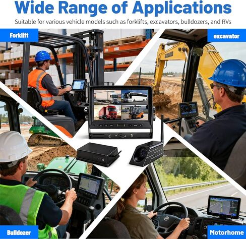 HD 720P Wireless Camera with 7-inch Display, Supports Video Recording, for Forklift Safety Loading and unloading Monitoring System, with Magnetic Bottom of The Camera in Kuwait