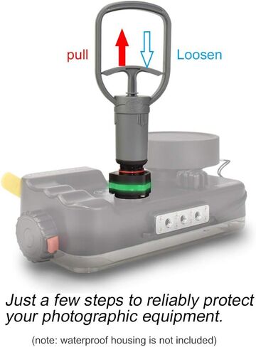 مقبض مضخة التفريغ VPS-100، نظام فحص التسرب قبل الغوص متوافق مع غلاف الكاميرا تحت الماء لضفادع البحر، تصميم رمادي مريح مع منبه للفراغ (YHVPS-100) in Kuwait