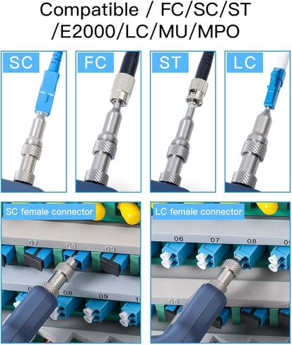 Komshine KIP-600V مسبار فحص الألياف الضوئية 400X مجهر عرض فيديو الألياف 3.5 بوصة، مجموعة تنظيف فحص الألياف البصرية مع UPC: SC/FC/ST/LC ذكر، SC/LC أنثى، SC APC أنثى، 2.5 مم APC ذكر in Saudi Arabia