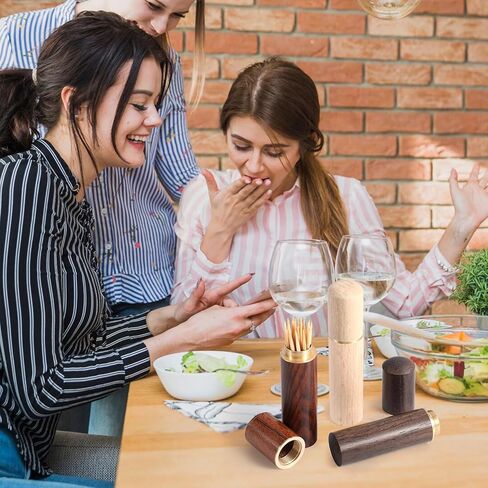 3 عبوات من حامل أعواد الأسنان الخشبي المحمول، علبة صغيرة مقاومة للماء لأعواد الأسنان، بني in Saudi Arabia