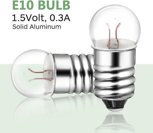 Generic 50pcs E10 Miniature Light Bulbs: 1.5 V Incandescent Screw Light Bulbs Teaching Tools for School Labs, Essential for DIY Physics Science Experiments, 0.3A in Kuwait
