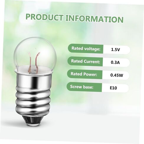 Generic 50pcs E10 Miniature Light Bulbs: 1.5 V Incandescent Screw Light Bulbs Teaching Tools for School Labs, Essential for DIY Physics Science Experiments, 0.3A in Kuwait