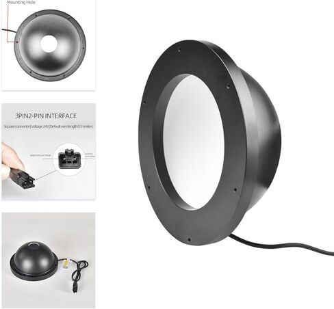Dome Diffuse Reflection Bowl-Shaped Light Source, Spherical Integration Light Source, Machine Vision LED, Curved Surface and Irregular Surface Detection Luminous Surface 70mm (White, DBS-WD70) in Saudi Arabia