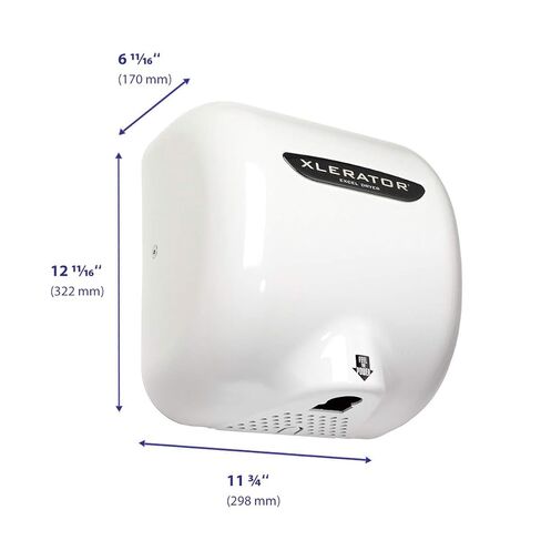 XLERATOR XL-W 1.1N High Speed Commercial Hand Dryer, Excel Dryer, White Cast Cover, Automatic Sensor, Surface Mount, Noise Reduction Nozzle, LEED Credits 6.2 Amps 208/277V (2 Pack) in Kuwait