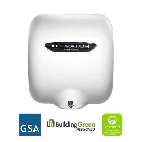 XLERATOR XL-W 1.1N High Speed Commercial Hand Dryer, Excel Dryer, White Cast Cover, Automatic Sensor, Surface Mount, Noise Reduction Nozzle, LEED Credits 6.2 Amps 208/277V (2 Pack) in Kuwait