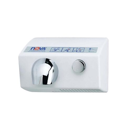 World Dryer Nova 5 0112 Aluminum White Push Button Hand Dryer - 120V in Kuwait