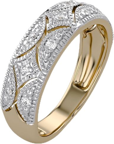 AFFY Sterling Silver Diamond Band Ring (1/20 cttw, I-J Color, I2-I3 Clarity) Valentine's Day Gift For Her in Kuwait