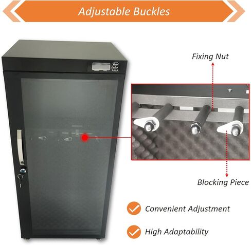 Musical Instrument Dry Cabinet, 35-60% RH Humidifying & Dehumidifying Smart Control for Guitar, Bass, Violin, with Digital Display & Key Lock, Professional Storage Case, 110V in Saudi Arabia