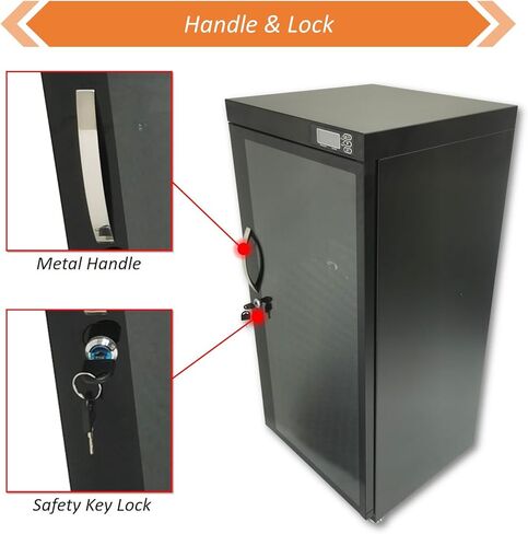 Musical Instrument Dry Cabinet, 35-60% RH Humidifying & Dehumidifying Smart Control for Guitar, Bass, Violin, with Digital Display & Key Lock, Professional Storage Case, 110V in Saudi Arabia