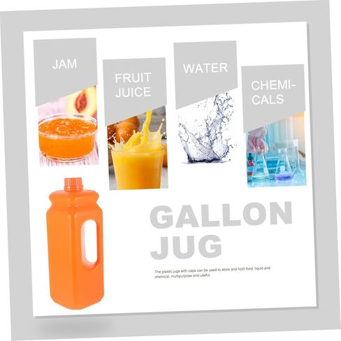 Wakauto 2pcs Plastic Water Jug with Ergonomic Handle Leak Sealing Container for Home Laboratory Chemical Use Orange in Saudi Arabia