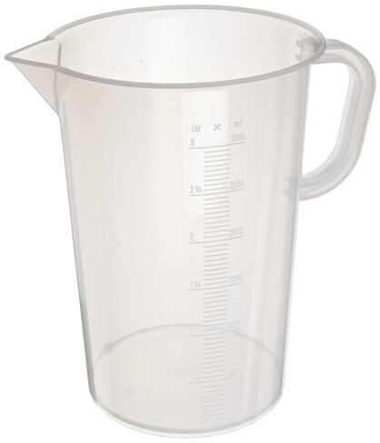Vitlab Polypropylene Graduated Pitcher, Molded Graduations, 3000mL Capacity (Pack of 6) in Saudi Arabia