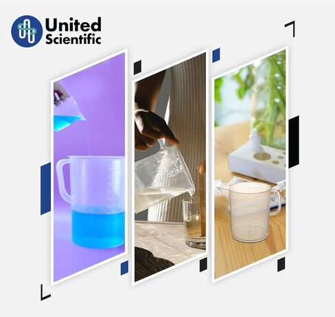 United Scientific™ Polypropylene Pitchers 81122 | Polypropylene Short Form Pitchers | 1000ml (32oz) Capacity | 50ml Graduations| Beakers with handle spout | 1000mL (Pack of 6) in Saudi Arabia