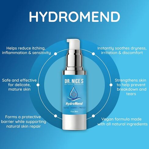 DR. NICE'S HydroMend for Seniors | for Chronic Wounds, Thin, Fragile or Dry Skin, Minor Cuts, Bumps and Bruises, Scrapes, Wounds, Chafe, Burns | Topical First-aid Hydrogel (30 ML) in Saudi Arabia