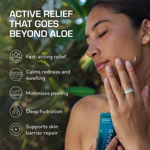 TERNS Mayday Intensive After Sun Gel Cream, Cooling Skin Care for Sunburn Relief, 3X Marine Bioactive Complex with Niacinamide, Squalane, Shea Butter & Aloe, Travel Size, Fragrance Free, 2 Fl Oz in Kuwait